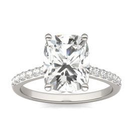 3.60 CTW DEW Elongated Cushion Forever One Moissanite Signature Side ...