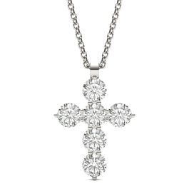 1 1/2 CTW Round Caydia Lab Grown Diamond Cross Necklace 14K White Gold