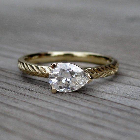 Pear Engagement Ring by Kristin Coffin