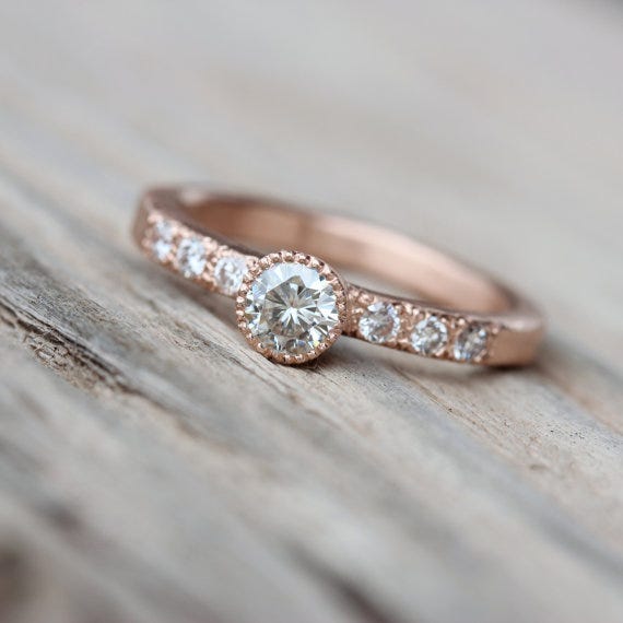 Vintage Inspired Engagement Ring, NangijalaJewelry on Etsy, $1,445