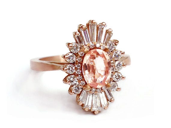 The Art Deco-inspired Lindy Ring by Heidi Gibson, from $1,850