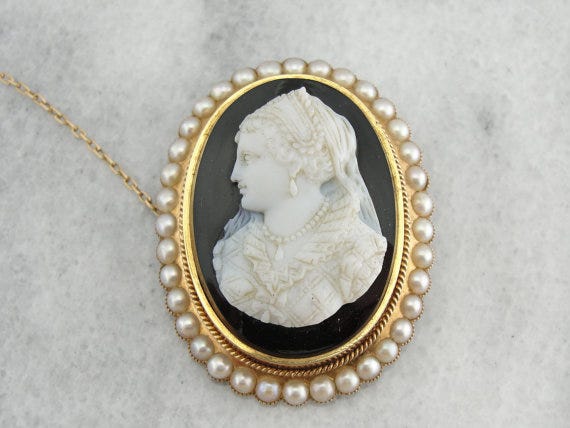 Antique Victorian Mourning Pendant, dated 1800s, MSJewelers on Etsy, $2,415