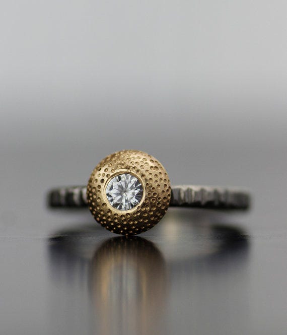 Solar Aurora Gold and Palladium Ring, lolide on Etsy, from $495