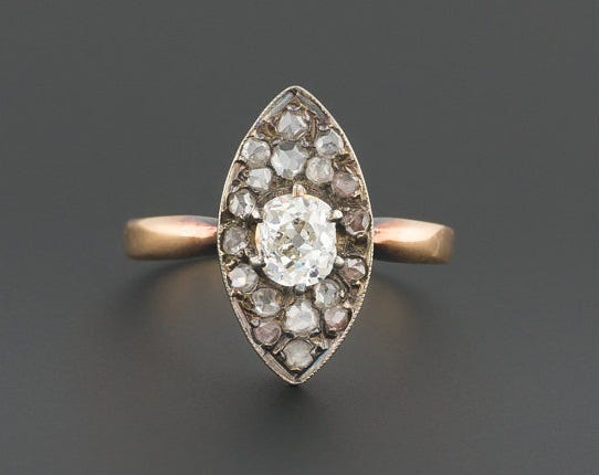 Late Victorian Diamond Ring, circa 1870-1900. TrademarkAntiques on Etsy, $925