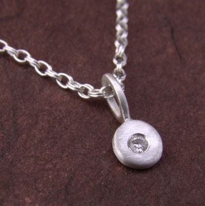Tiny Dot Moissanite Pendant, Renee Ford Metals, $65-$70