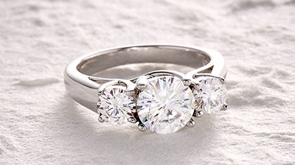 Forever One Moissanite Engagement Ring