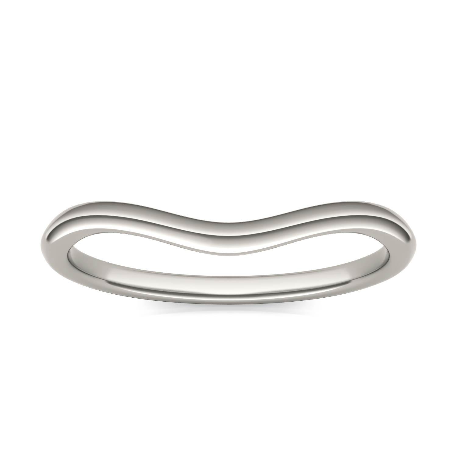 Signature Plain Matching Wedding Band Ring in 14K White Gold, Size: 6 / Charles & Colvard