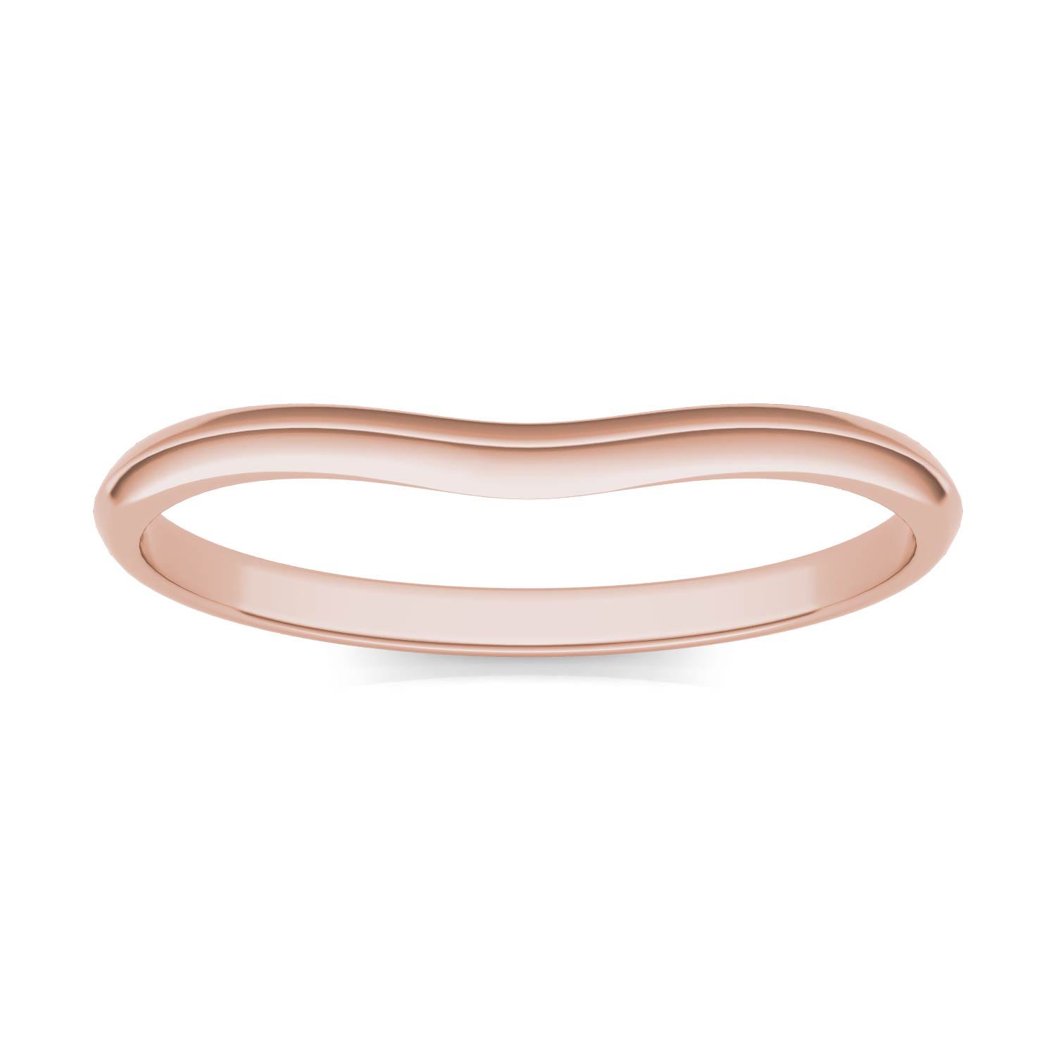 Signature Curved Plain 6mm Cushion Matching Band Wedding Ring in 18K Rose Gold, Size: 6.5 Charles & Colvard